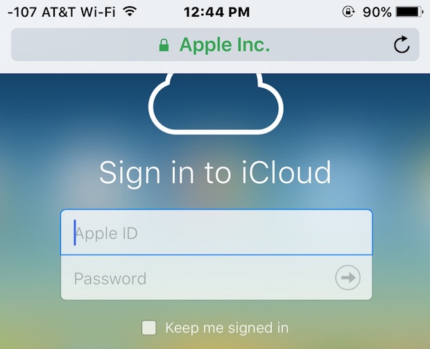 Sign in to iCloud account