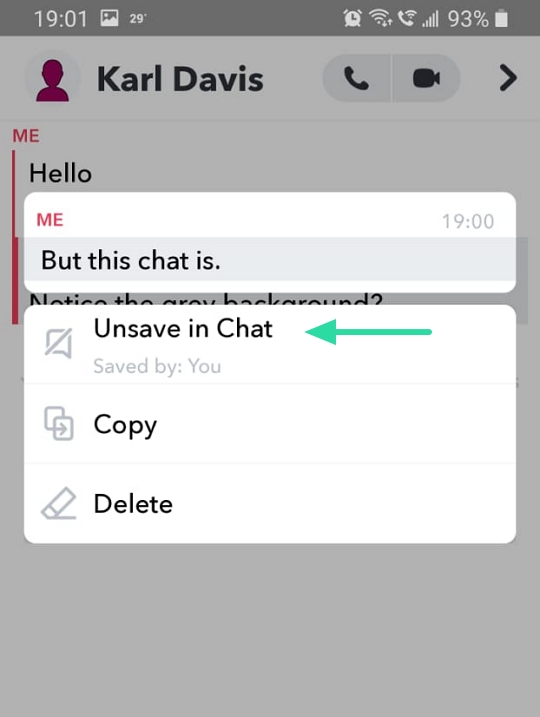 How to unsave Snapchat messages